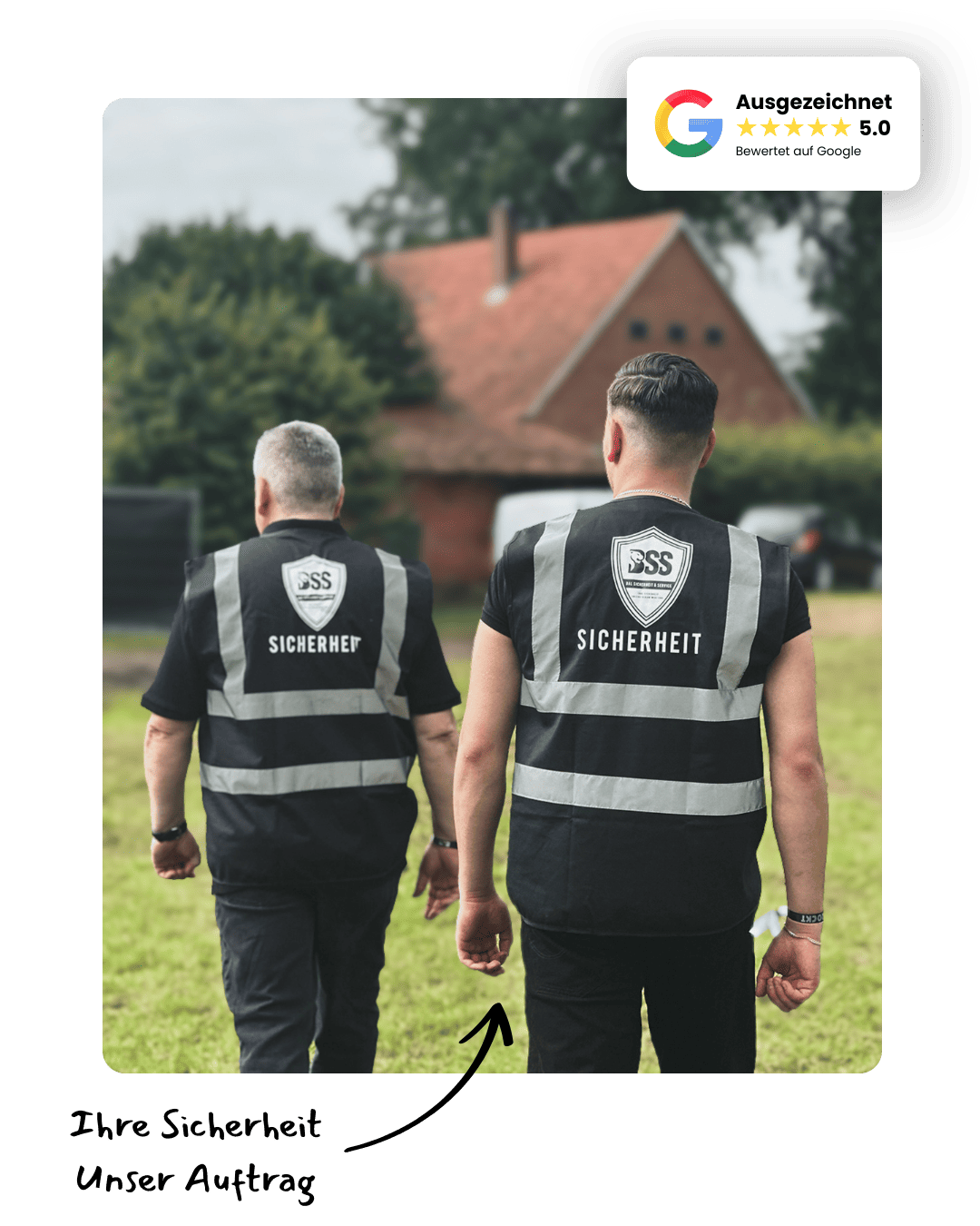 Sicherheitsdienst-Mitarbeiter auf einer Wiese